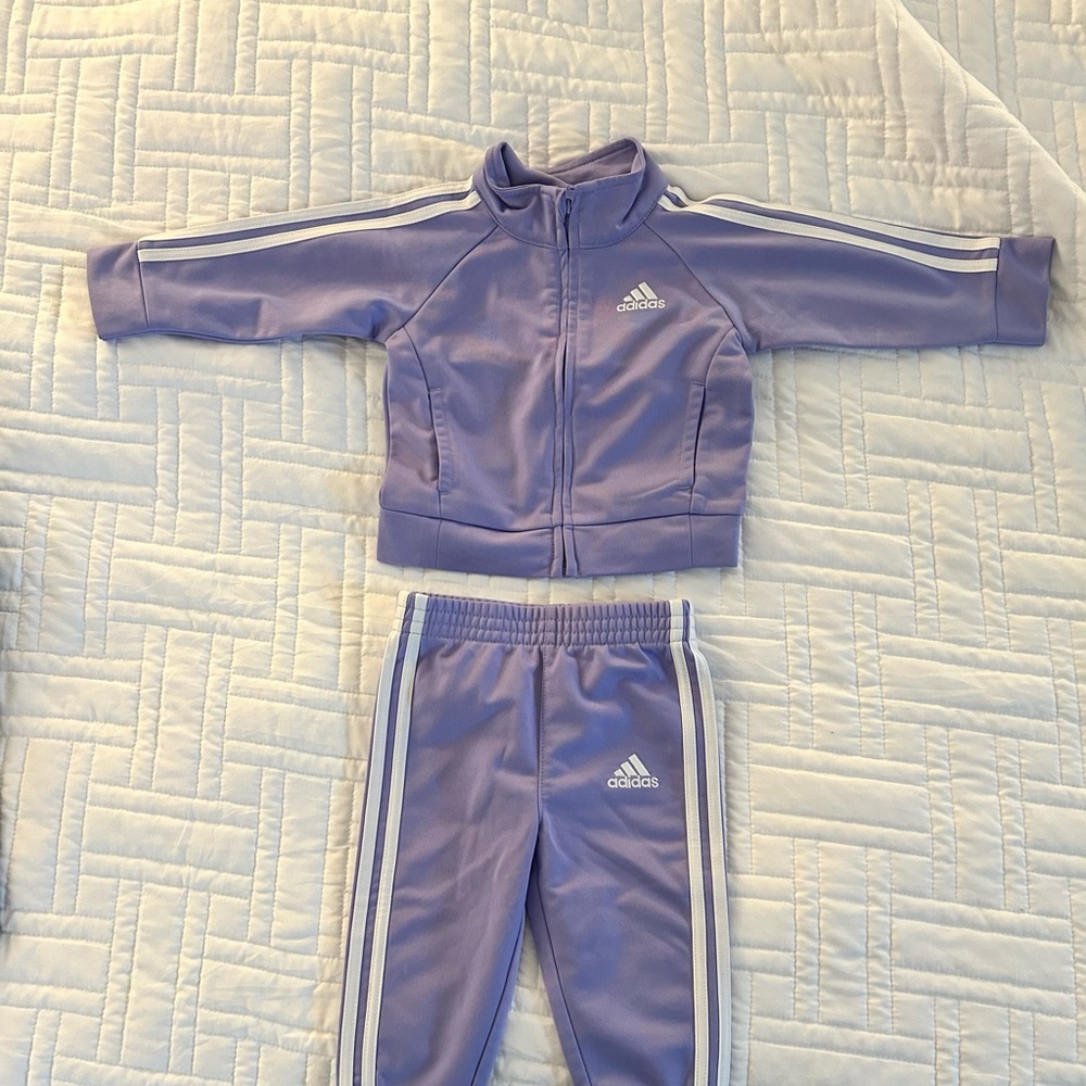 Adidas Girls  Purple Tracksuit (6mos)